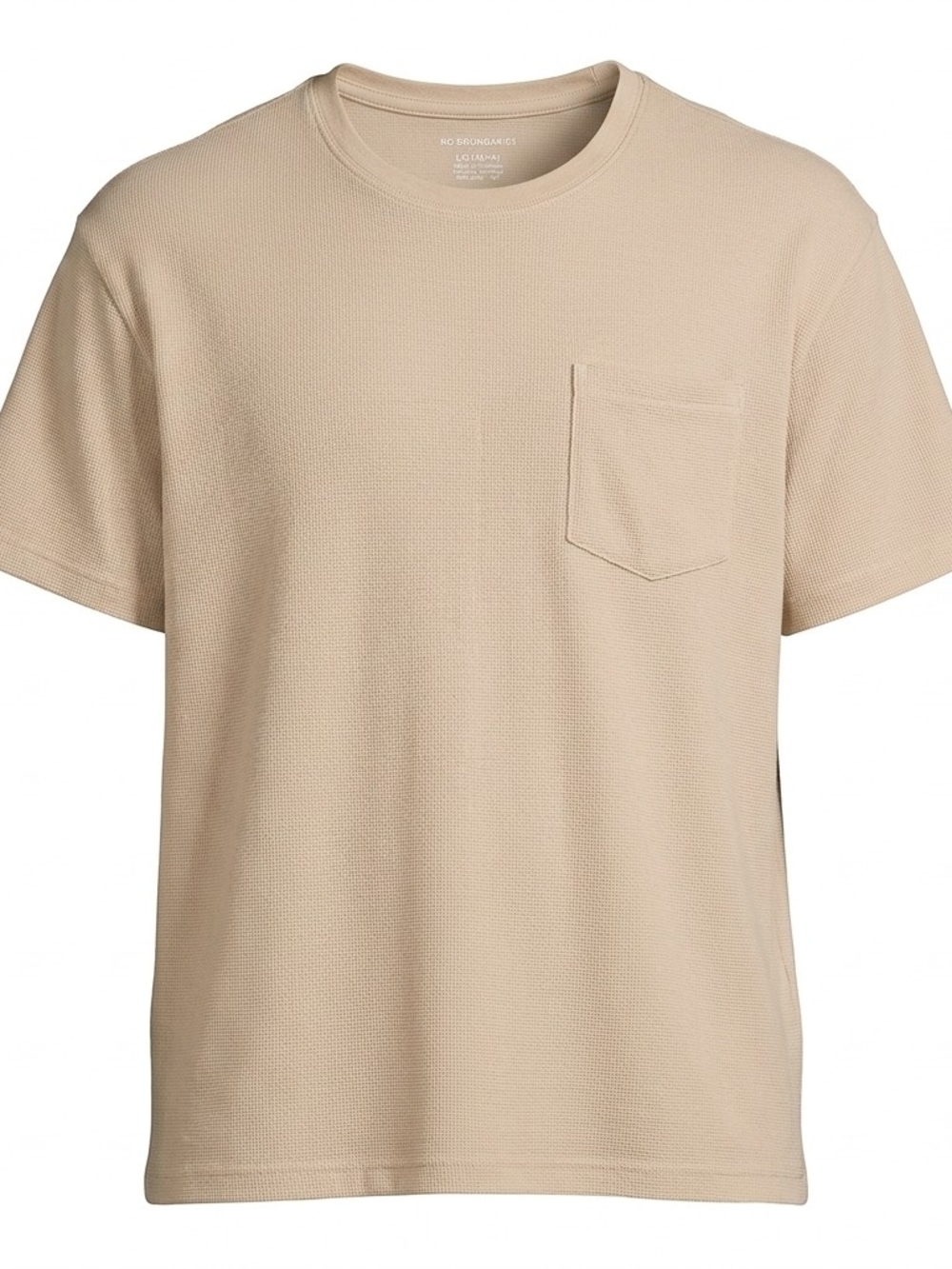 No Boundaries Tan Waffle Knit Short Sleeve Pocket T Shirt Size Large